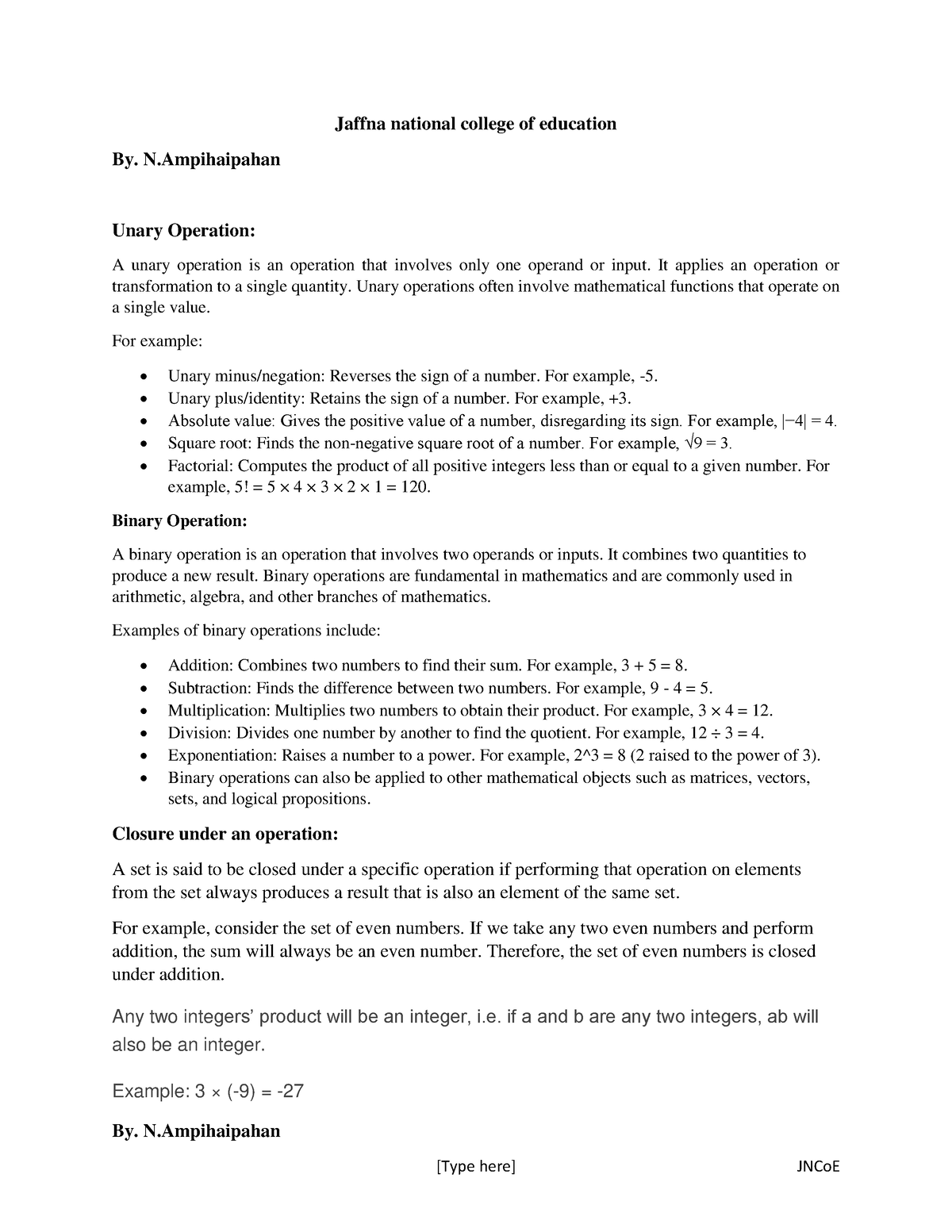 A1B1 - Lecture Notes For Teaching Mathematics - Bachelor Of Education ...