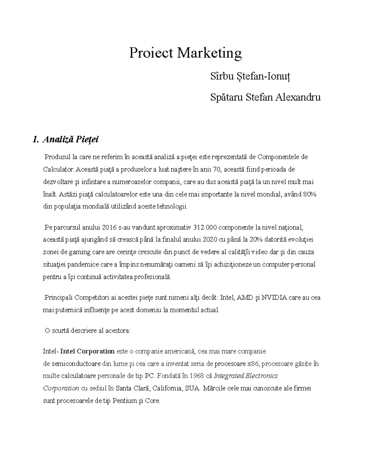 Proiect Marketing D.R.G C.G.R. - Proiect Marketing Sîrbu Ștefan-Ionuț ...