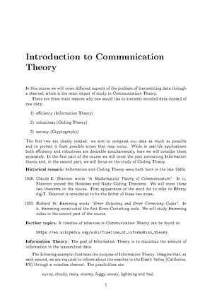 Communication theory lecture notes parts 1-2 - Introduction to ...