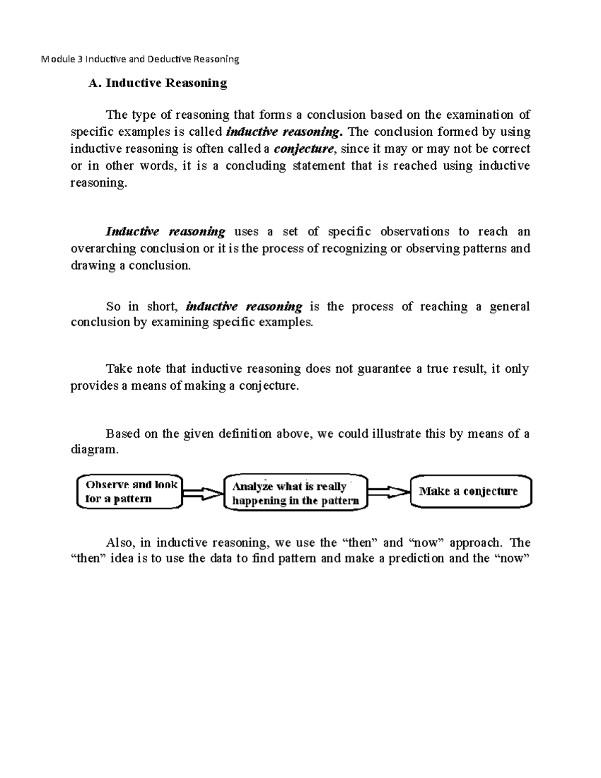 Module 3 Inductive And Deductive Reasoning Module 3 Inductive And Deductive Reasoning A