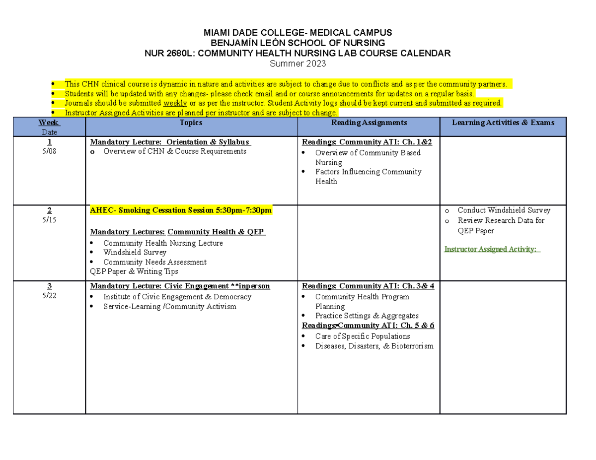 Miami Dade College Medical Campus Calendar