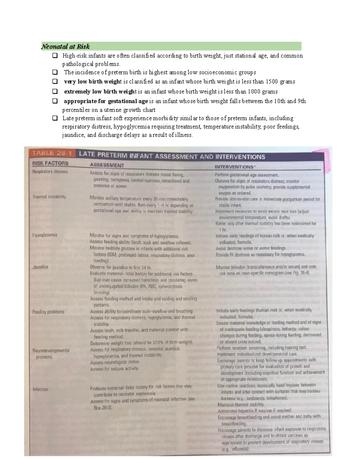 Module 10 Newborn at Risk - Neonatal at Risk - Studocu