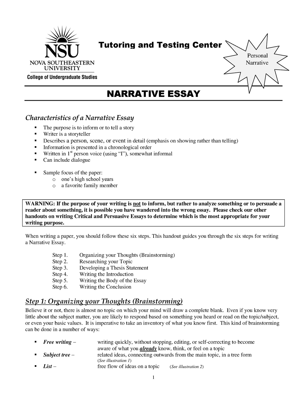 10 examples of narrative essay