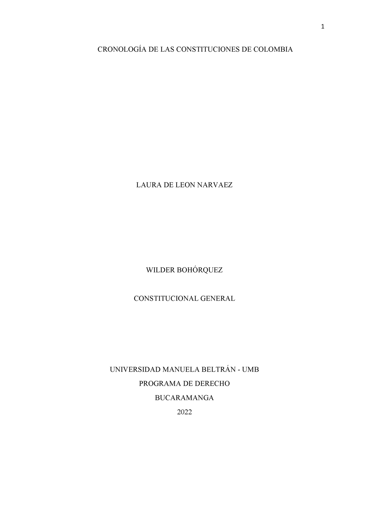 Cronologías De Las Constituciones De Colombia 2022 - CRONOLOGÍA DE LAS ...