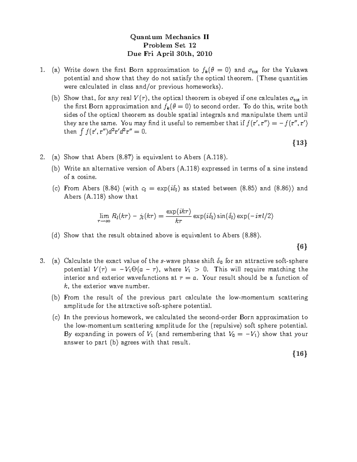 Quantum Mechanics Problem