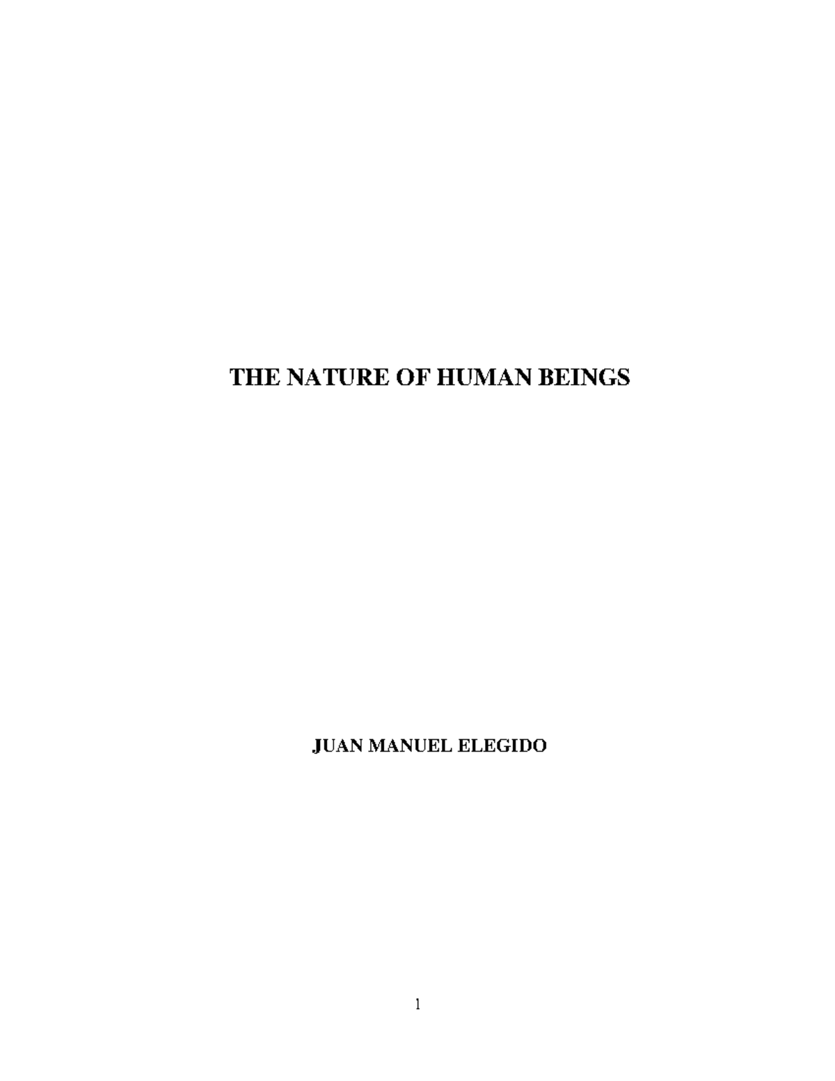 nature of human beings essay