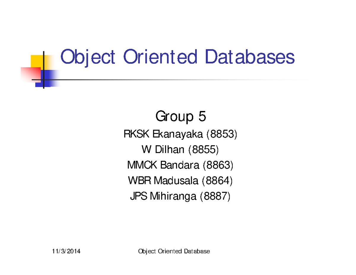 Objectorienteddatabases 150622194846 lva1 app6891 - ObjObj ect O it Ori ...