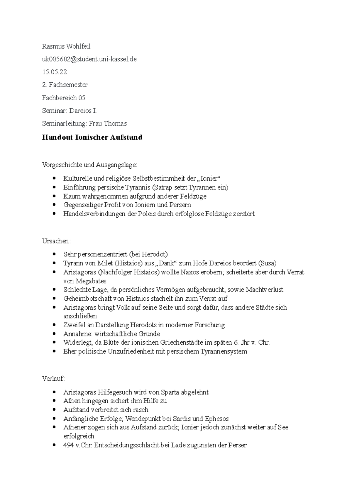 Handout Ionischer Aufstand Rasmus Wohlfeil uk085682student.uni