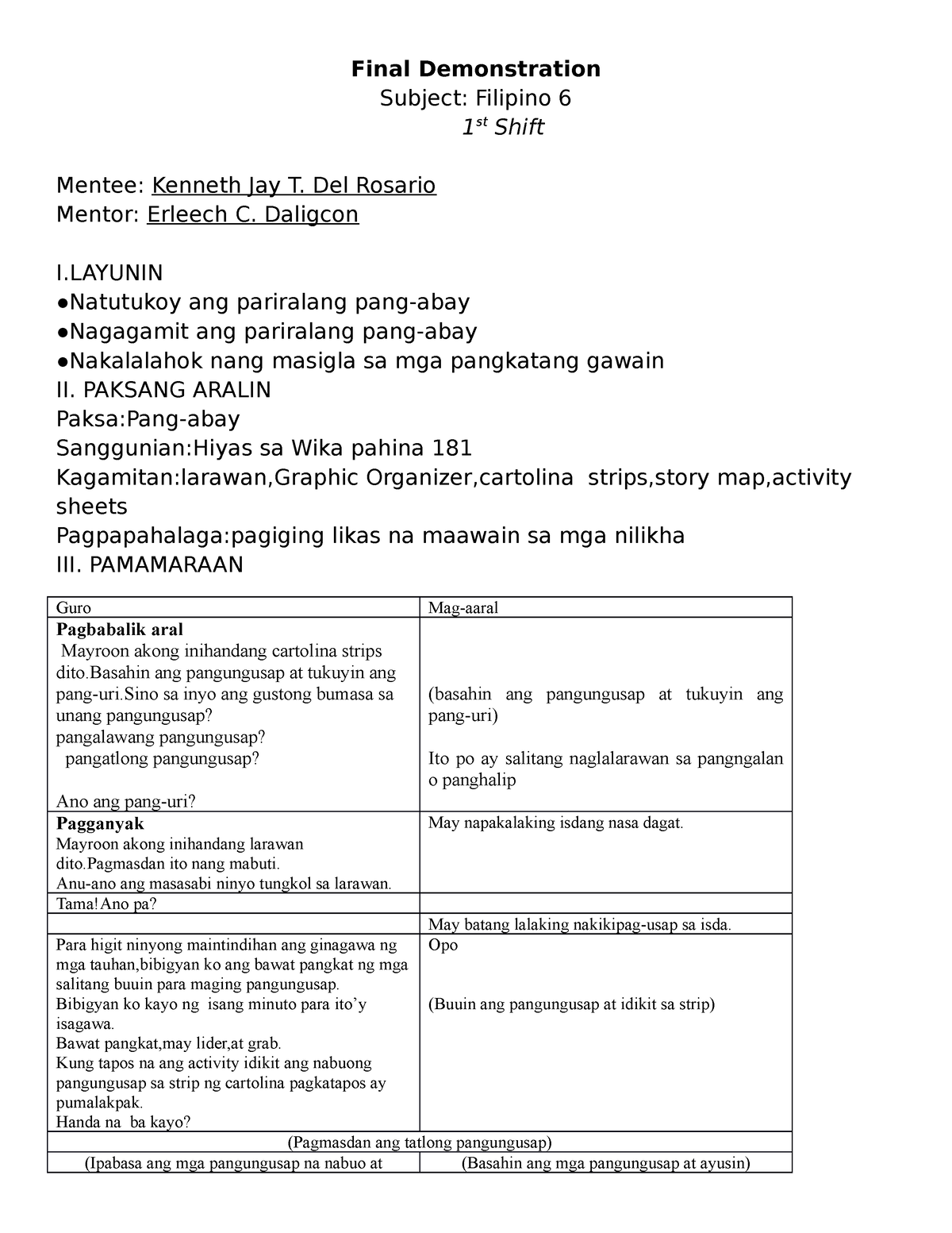 A Detailed Lesson Plan In Filipino Pdmrea Vrogue