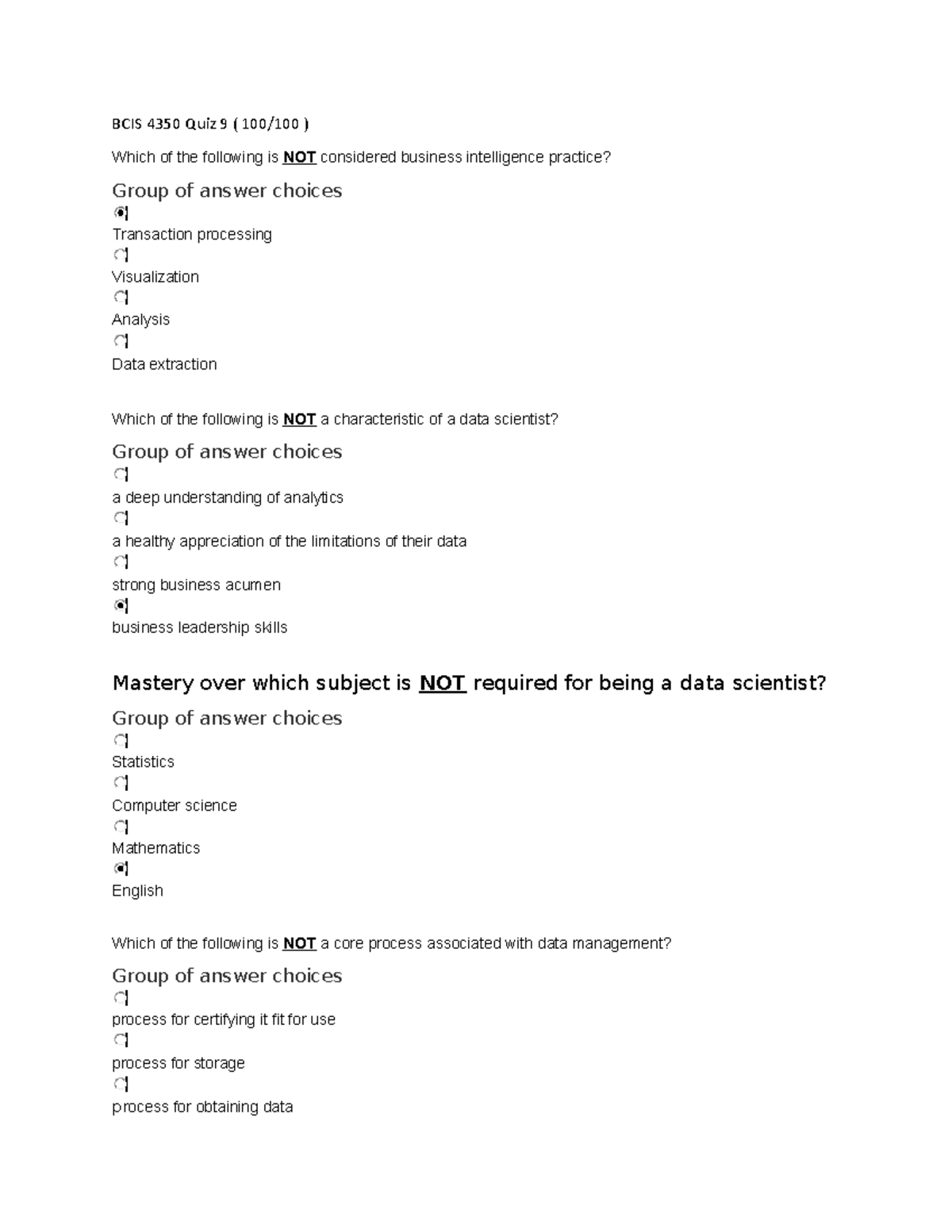 Chapter 9 Quiz Bcis 4350 Studocu
