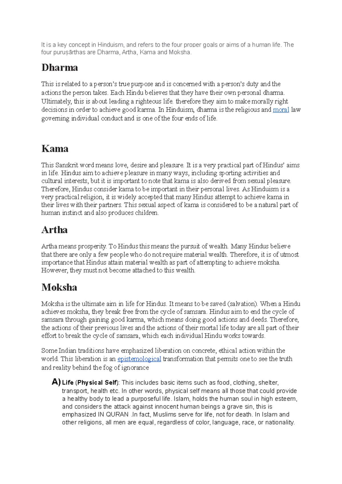 In Hinduism wjjjjjj It is a key concept in Hinduism, and refers to