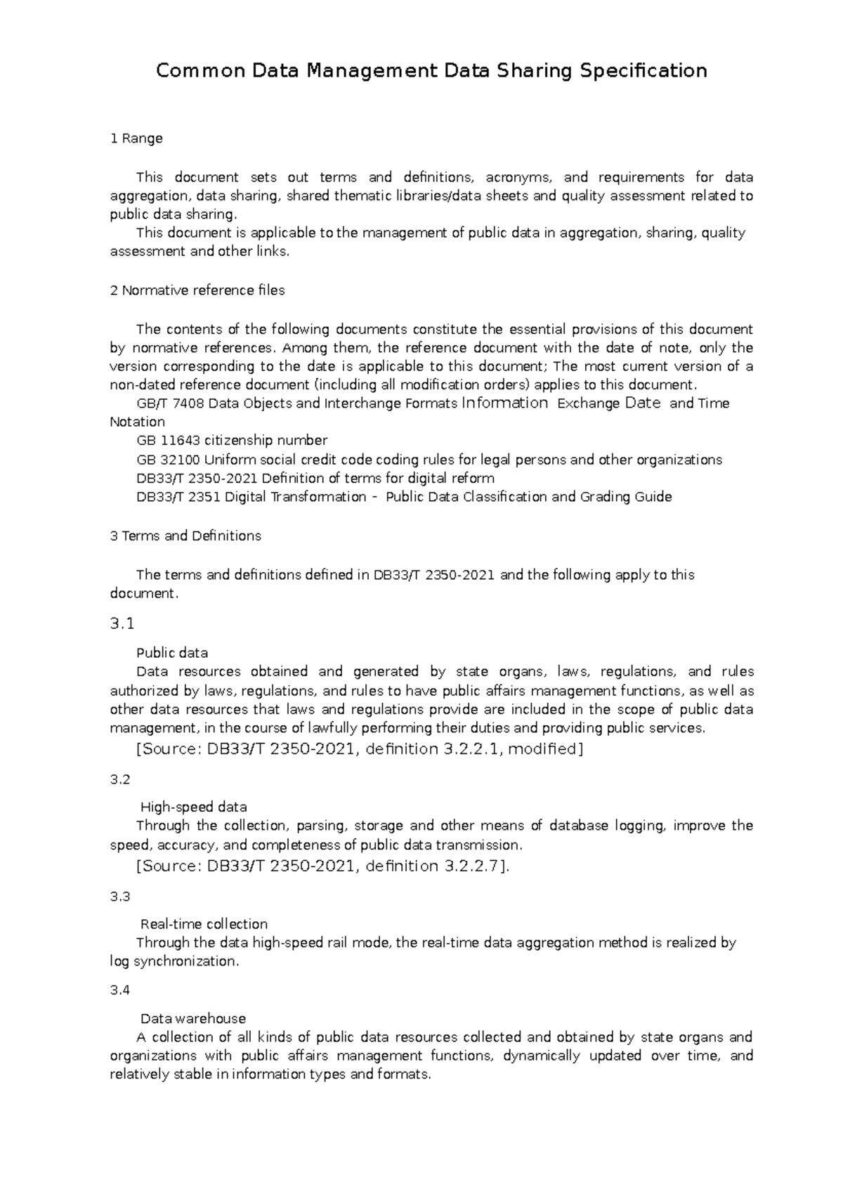 Common Data Management Data Sharing Specification - This document is ...