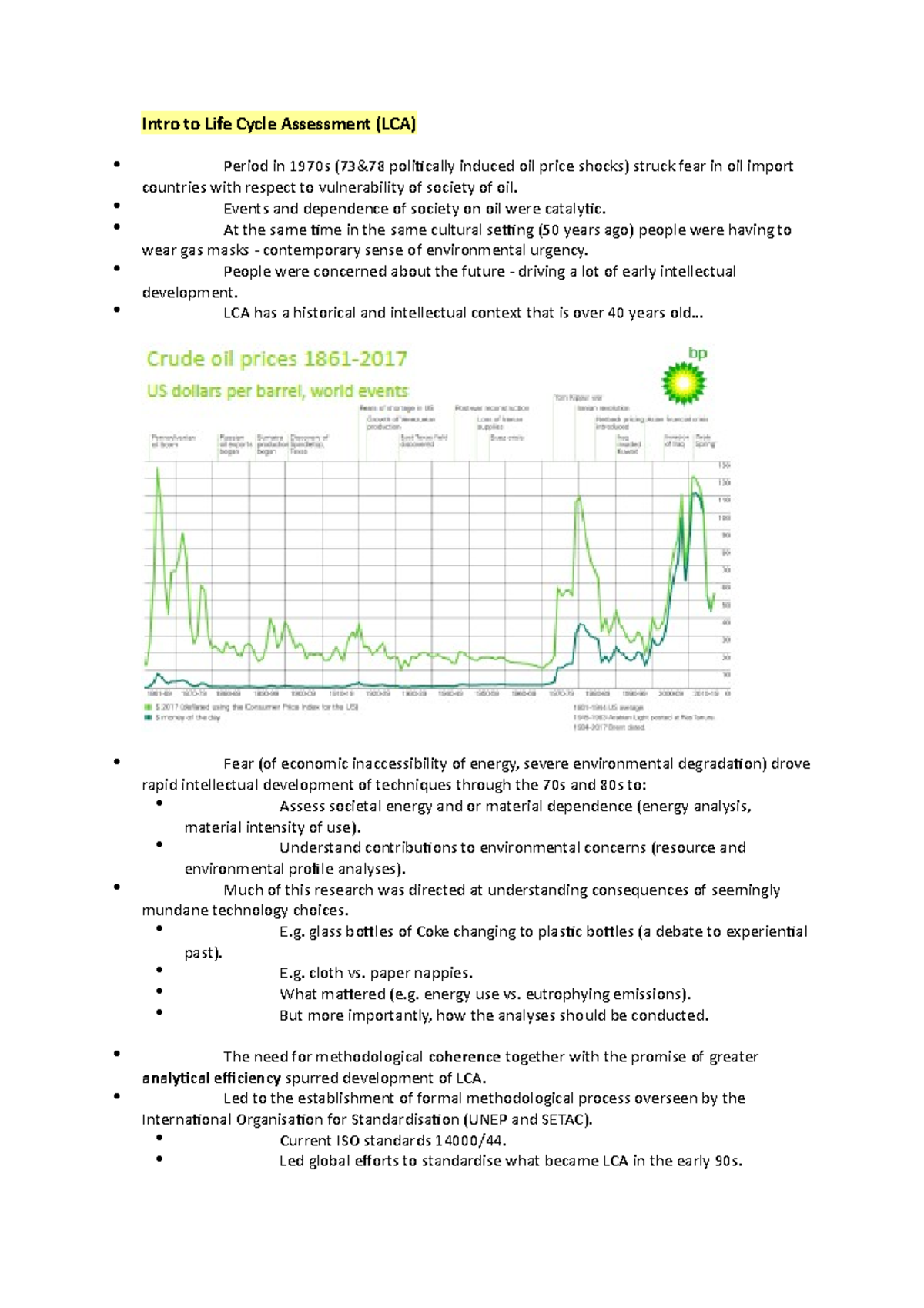 Lecture notes 1-4 - Intro to Life Cycle Assessment (LCA) - Studocu