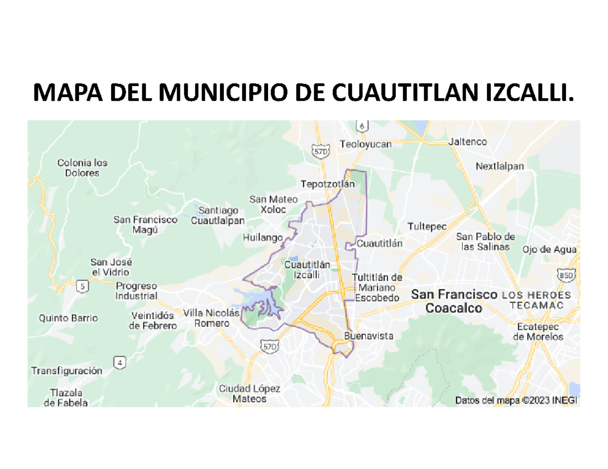 MAPA DEL Municipio DE Cuautitlan Izcalli - Derecho Penal - MAPA DEL
