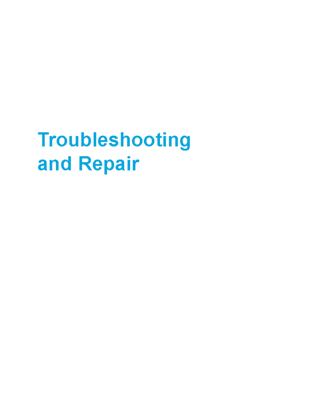 Troubleshooting and Repair 01 - Troubleshooting and Repair ...