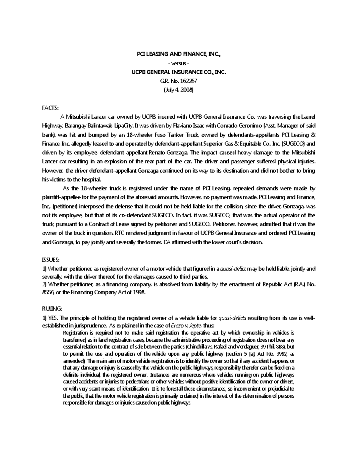 Pdf-pci-leasing-vs-ucpb-case-digest compress - PCI LEASING AND FINANCE ...