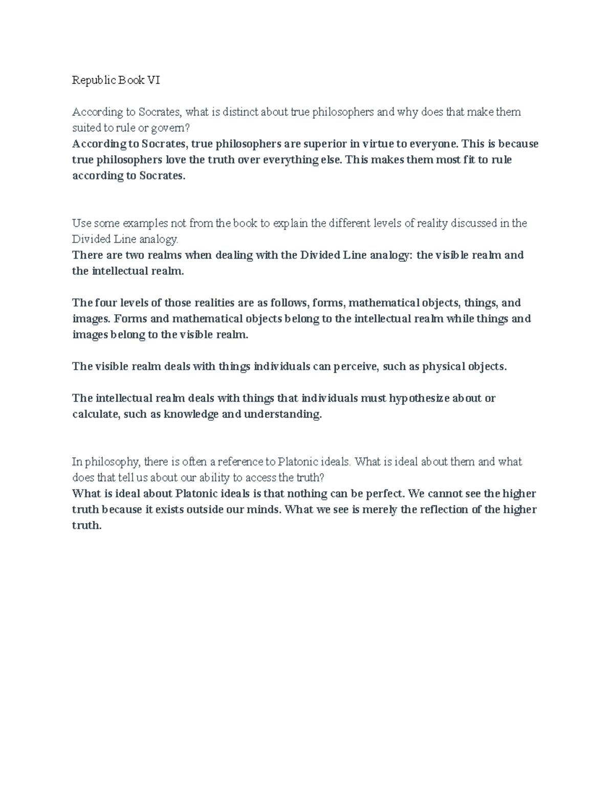 Republic Book VI - Republic Book VI According to Socrates, what is ...