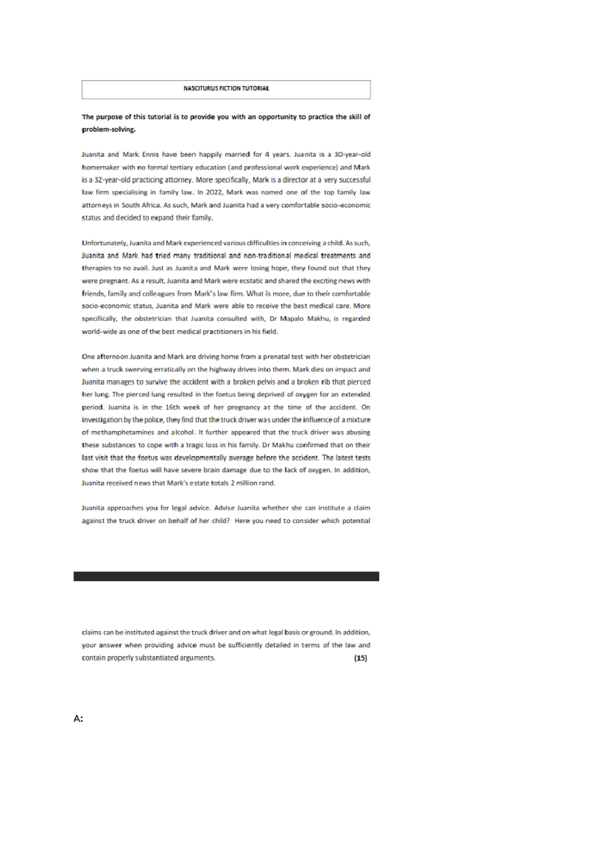Tutorial 3 - Nasciturus Fiction - laws1012 - A: Dependence action/pre ...