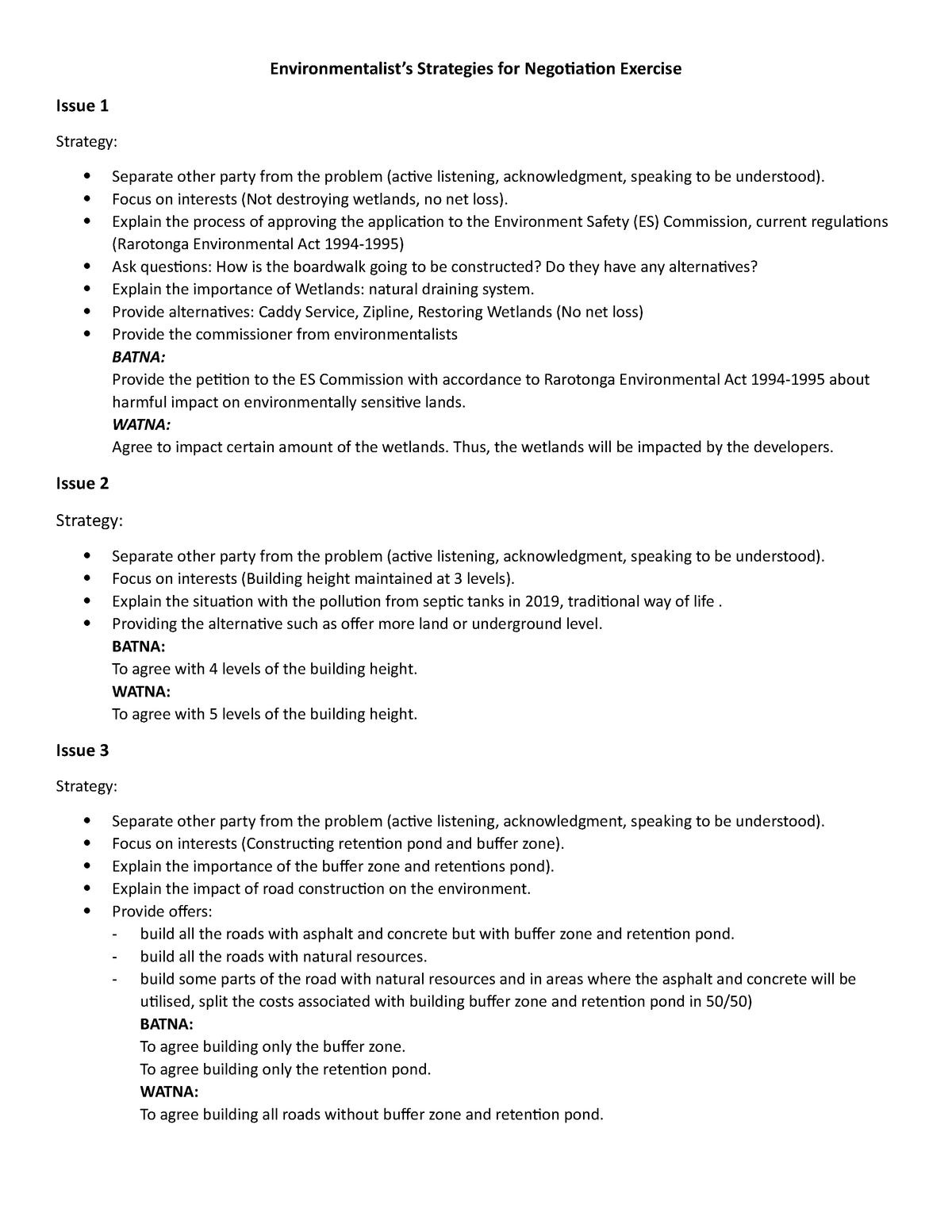 Environmentalist NEGO - Environmentalist’s Strategies for Negotiation ...