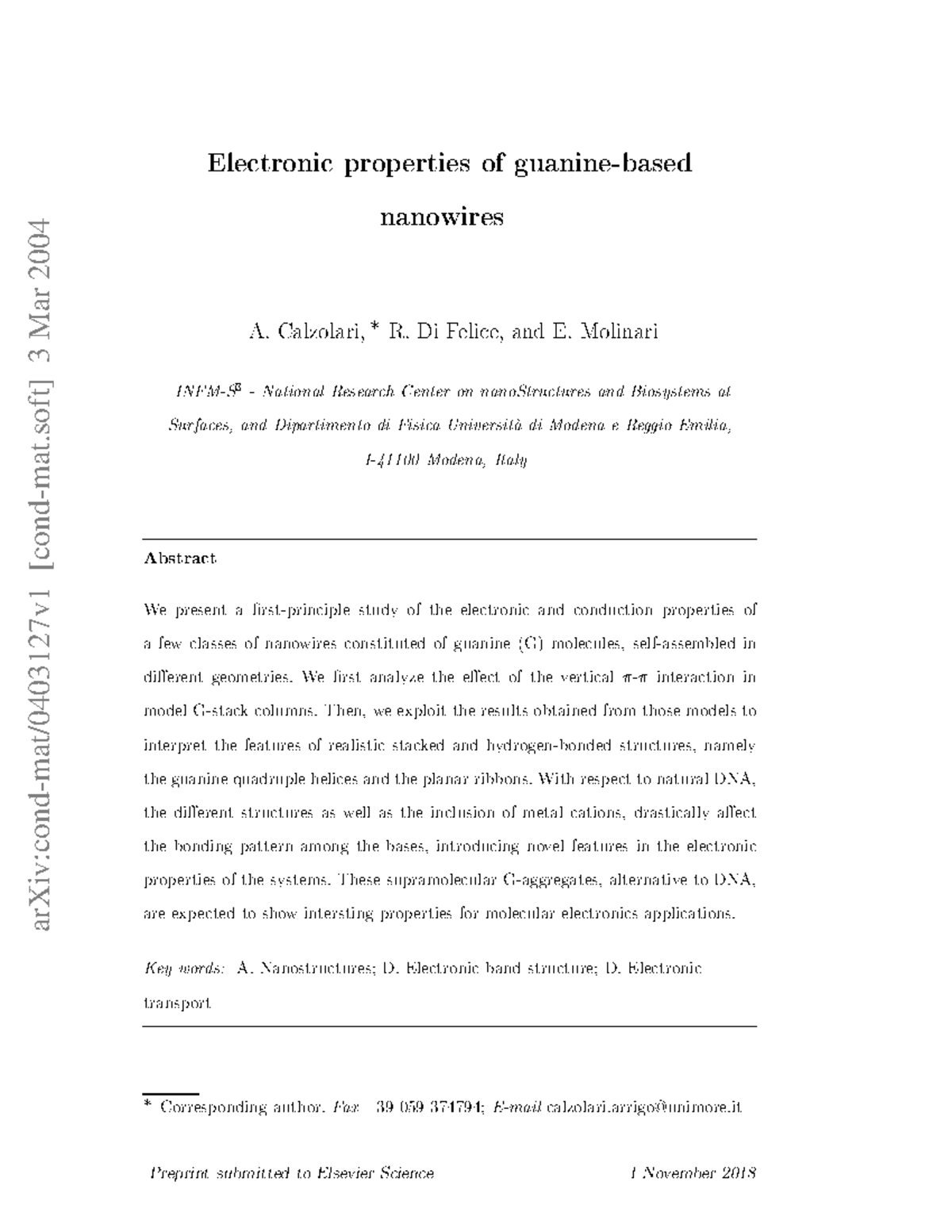 0403127 - Cours - ArXiv:cond-mat/0403127v1 [cond-mat] 3 Mar 2004 Ele ...