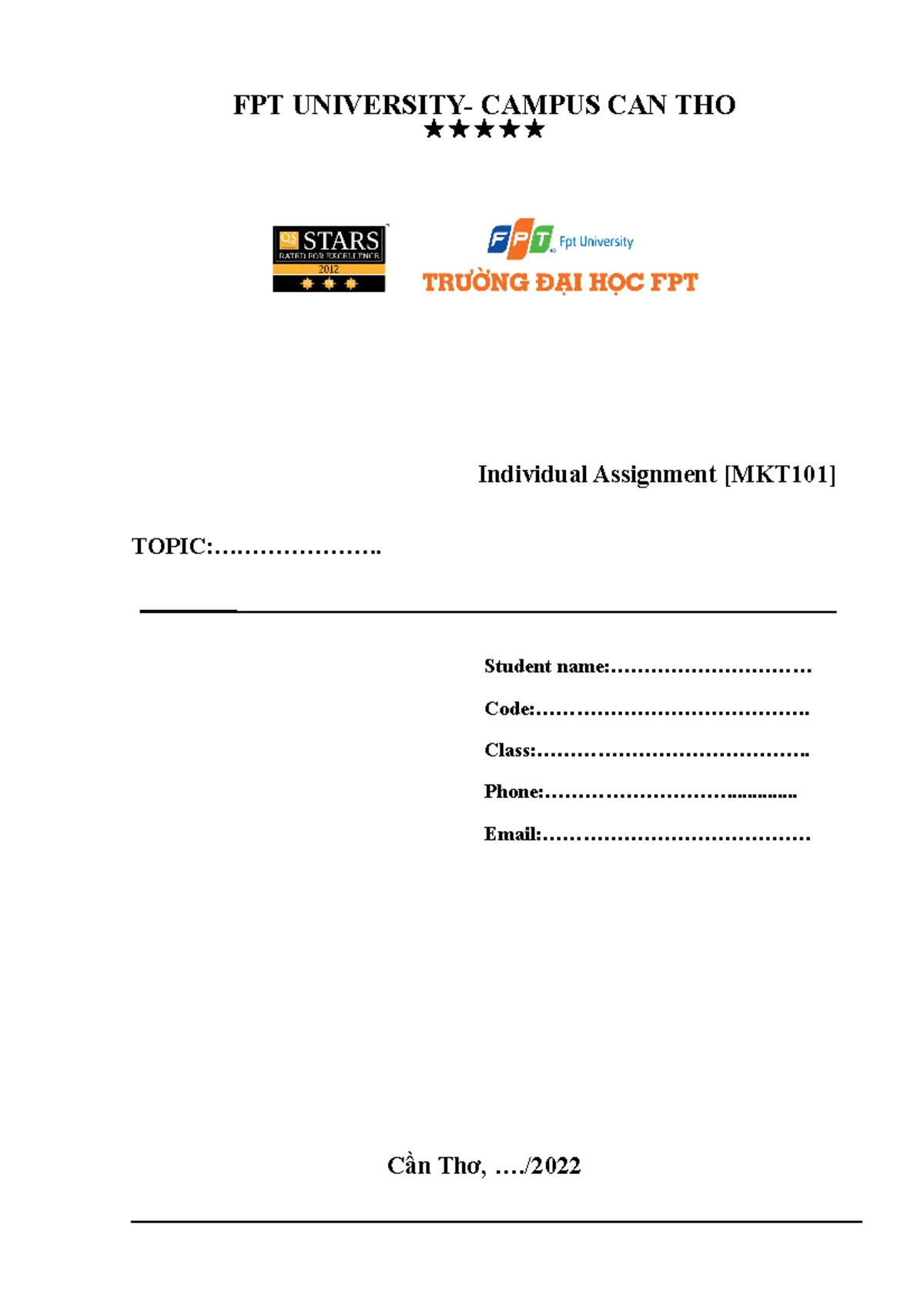 Individual Assigment Guideline.SU22.Sang VM - Pháp Luật Việt Nam đại ...