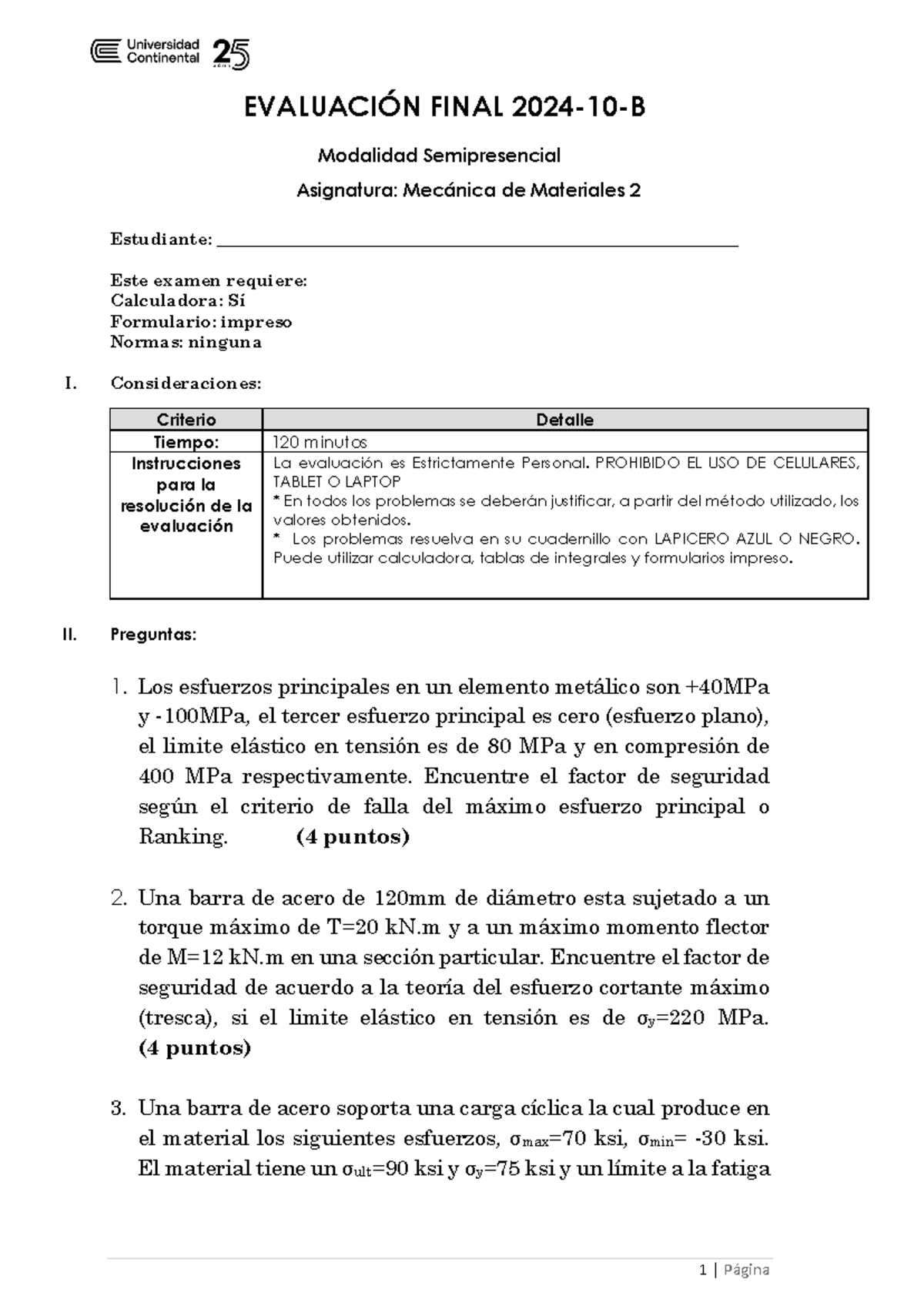 Mec2 25 - SOLUCIONARIO AL +51 970302148 - 1 | Página EVALUACIÓN FINAL ...