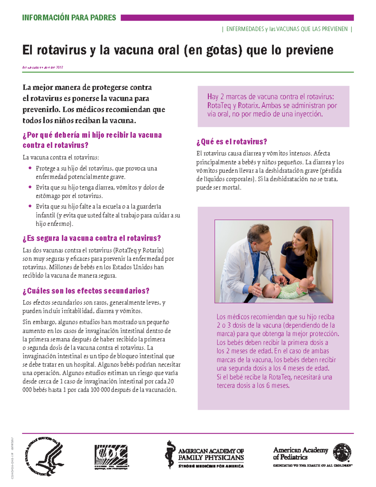 Rotavirus basics color sp - CS HCVG15-CHD- 10/19/ INFORMACIÓN PARA ...