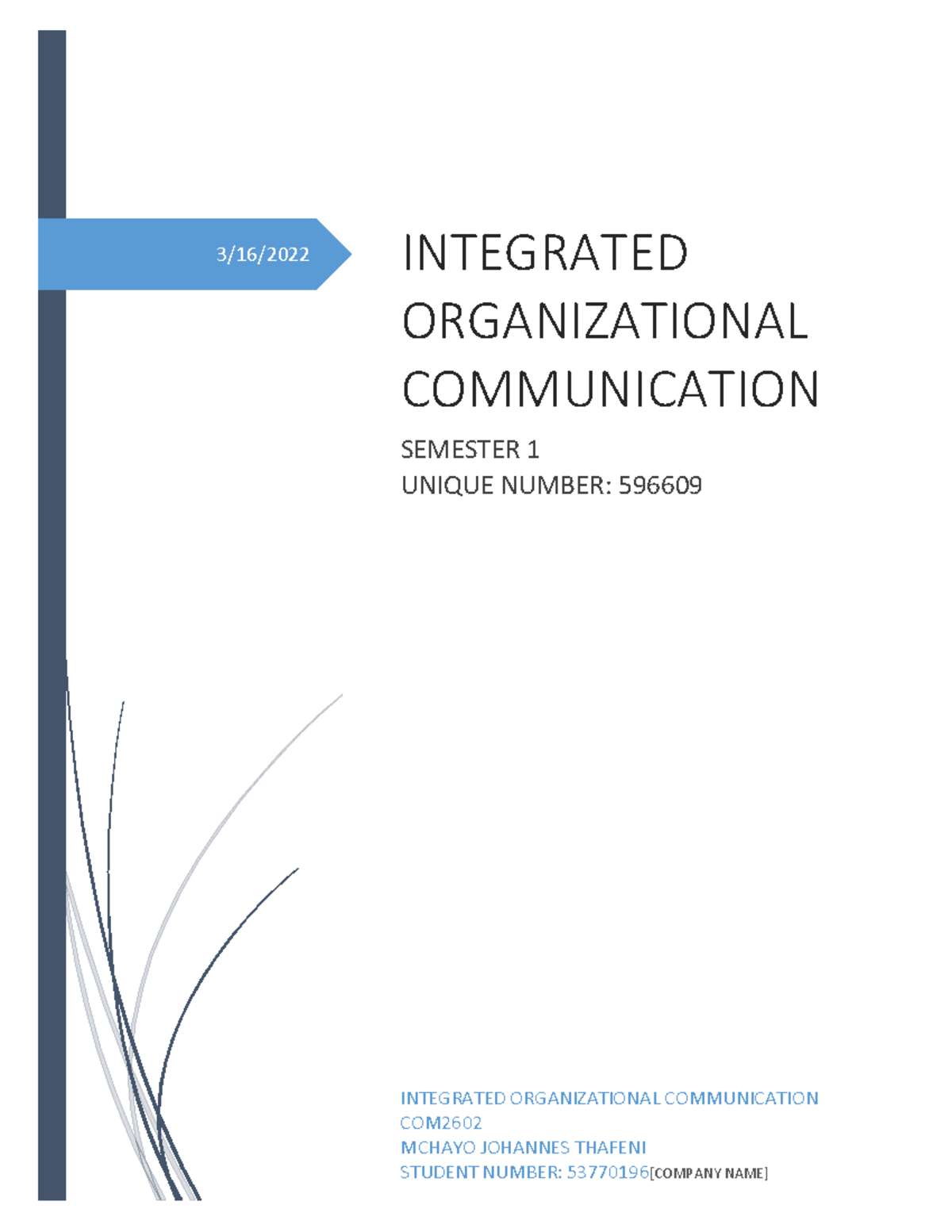 Integrated Organisational Communition (Autosaved) - 3/16/2022 ...