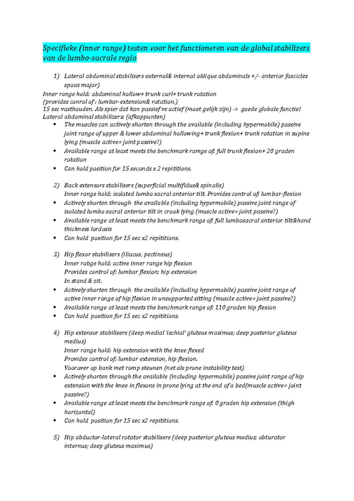 Document VH 7 global mobilisers en stabilisers diagnostiek - Specifieke ...