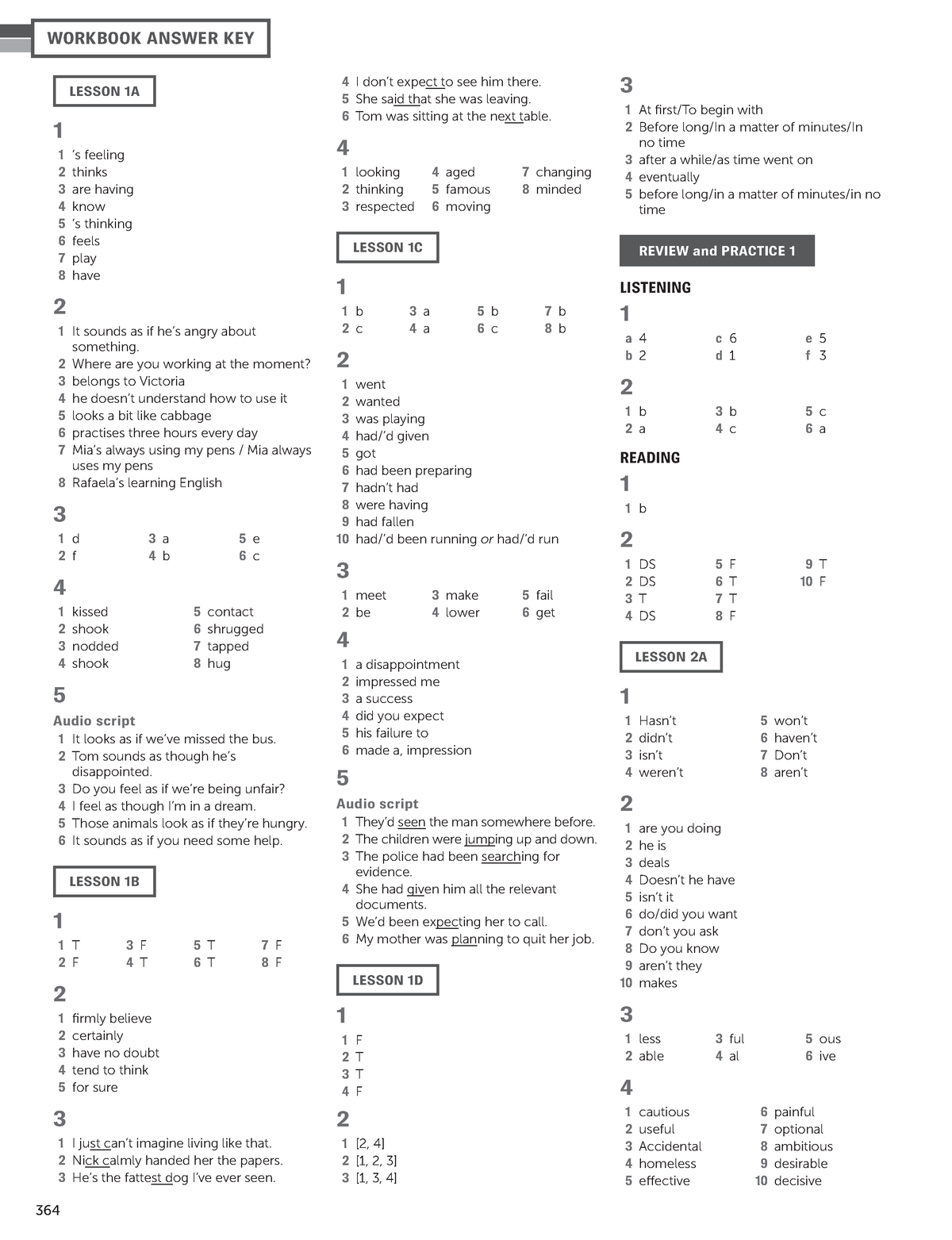 personal-best-b2-worbook-answer-key-lesson-1a-1-1-s-feeling-2-thinks