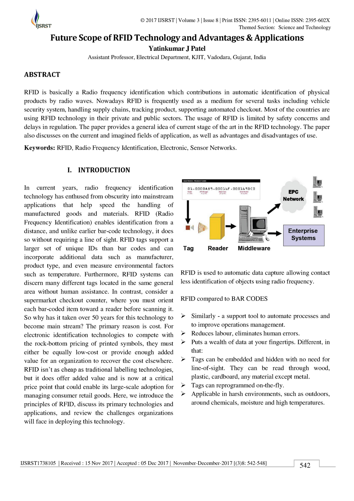 Future Scope of RFID Technology and Adva - IJSRST1738105 | Received ...