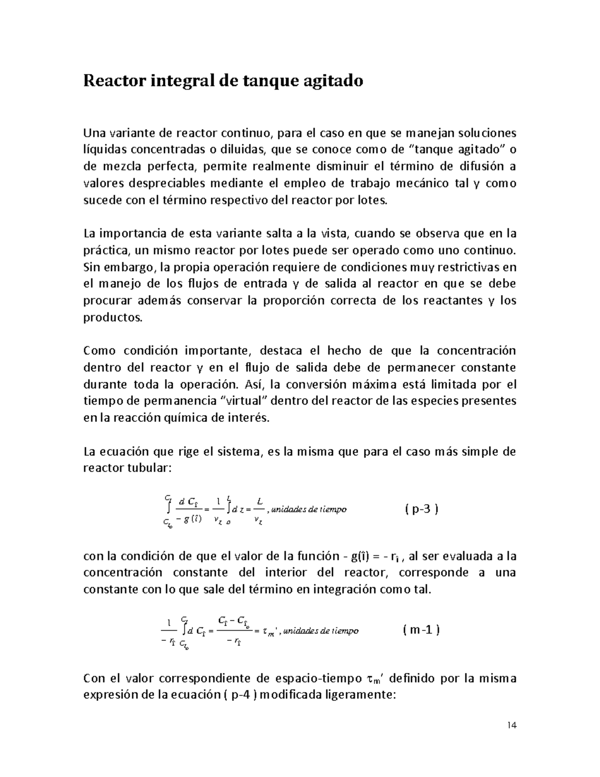 Rho 14-cuaderno 1 peer-20i - 14 Reactor integral de tanque agitado Una ...