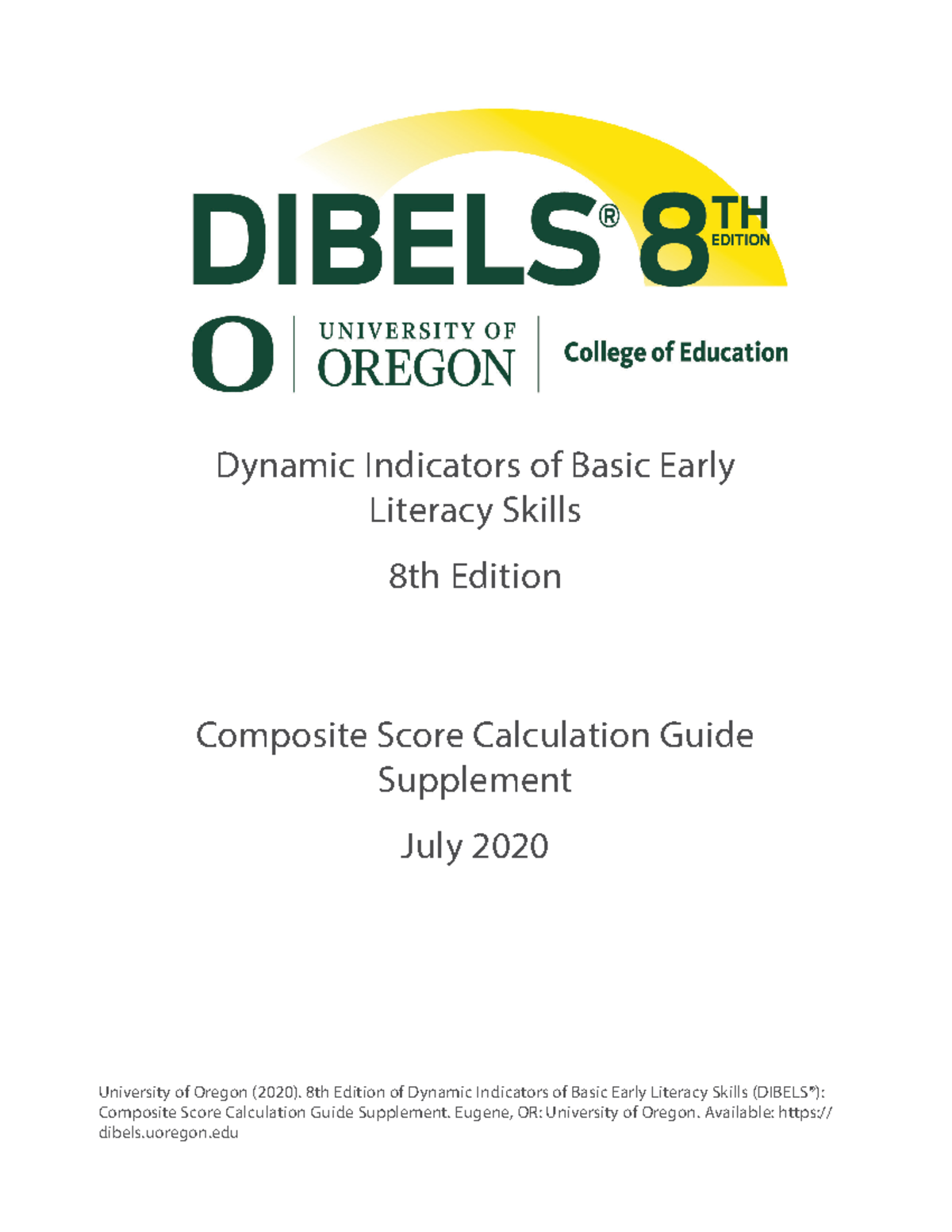 Dibels 8 composite score calculation guide supplement 072020 - Dynamic ...