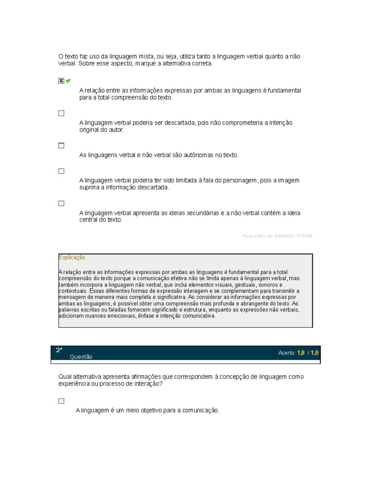 Português PLANEJAMENTO DE CARREIRA E SUCESSO PROFISSIONAL O texto faz uso da linguagem mista