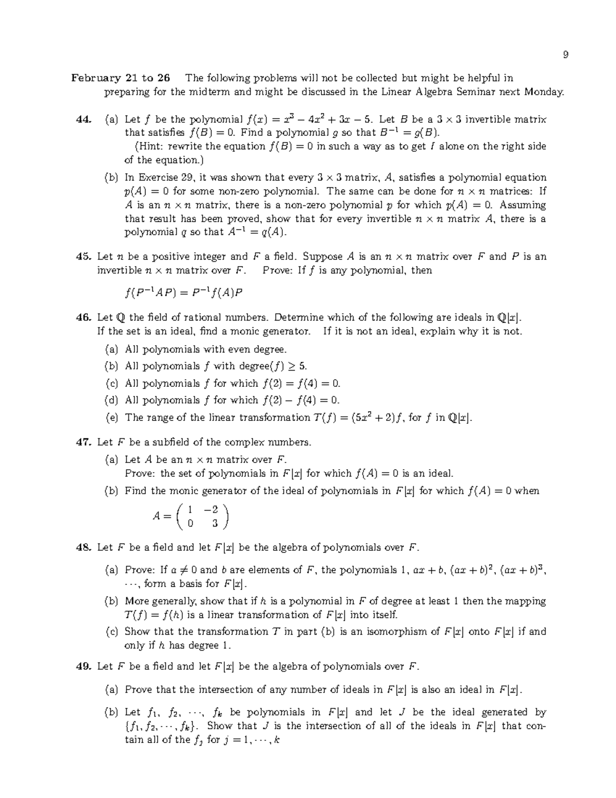 MATH 554 Prob 07 - Problem questions given in Class, Professor Carl ...