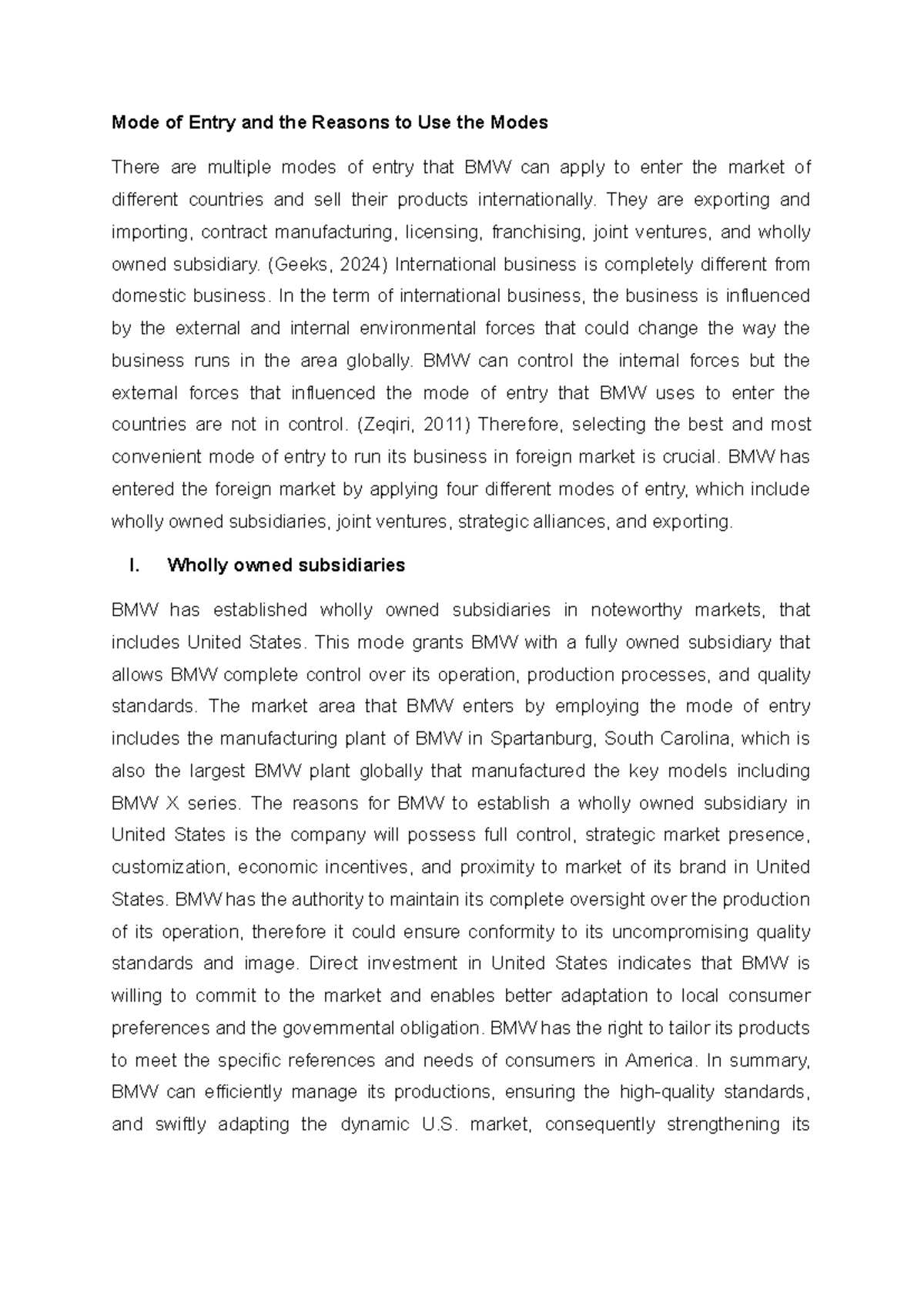 IBM538 Mode of Entry - Mode of Entry and the Reasons to Use the Modes ...