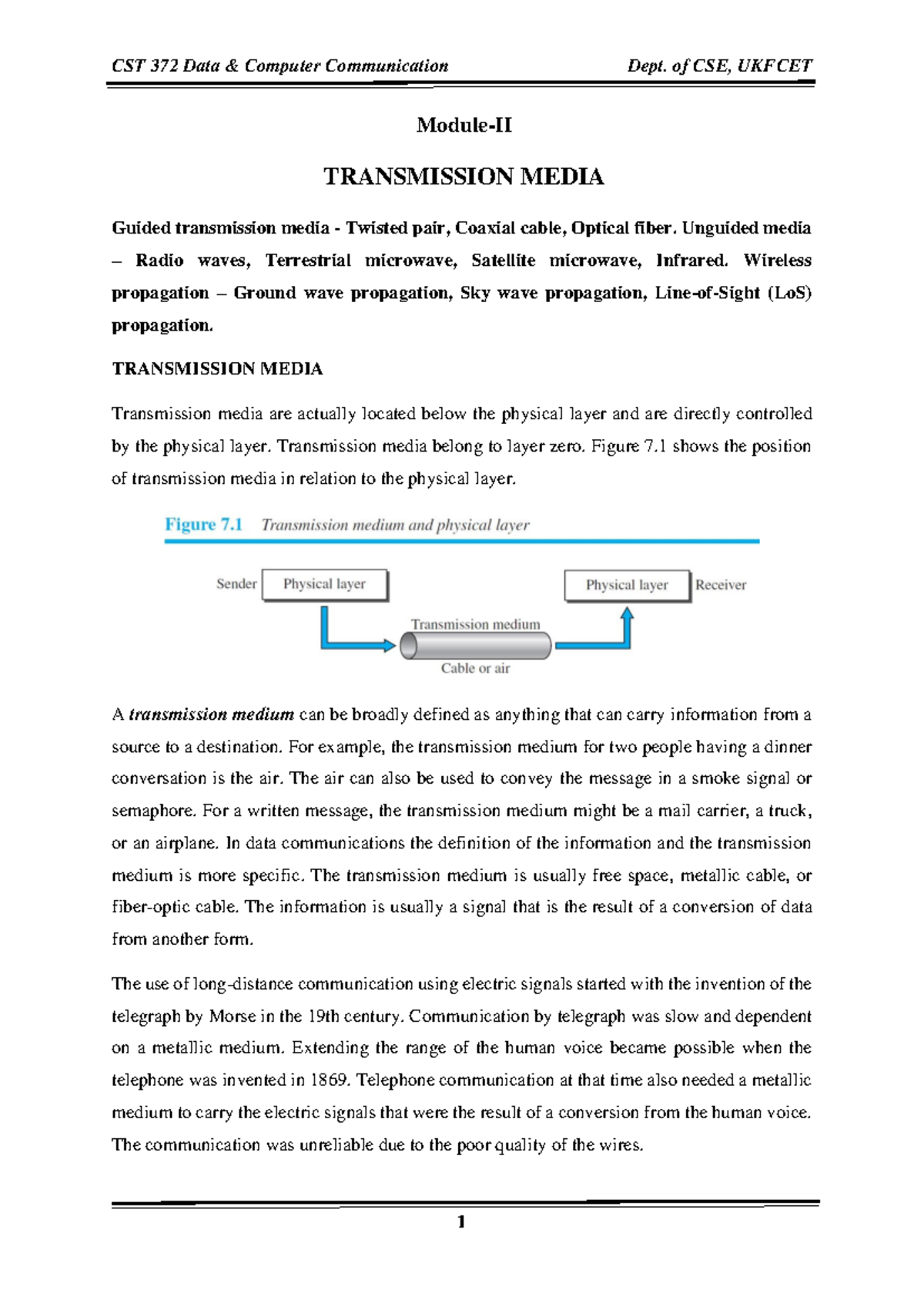 DCC -M2 240118 090756 - Module-II TRANSMISSION MEDIA Guided ...