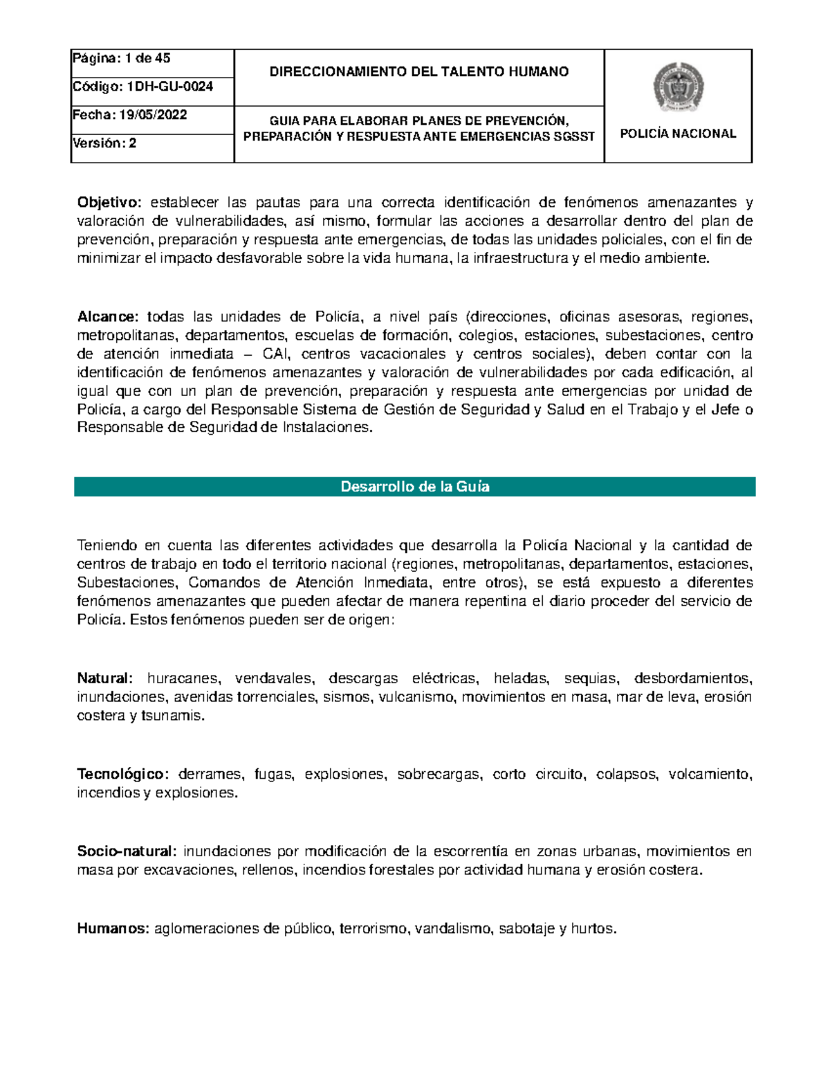 3 Guia 1DH-GU-0024 GUIA PARA Elaborar Planes DE Prevención, Preparación ...