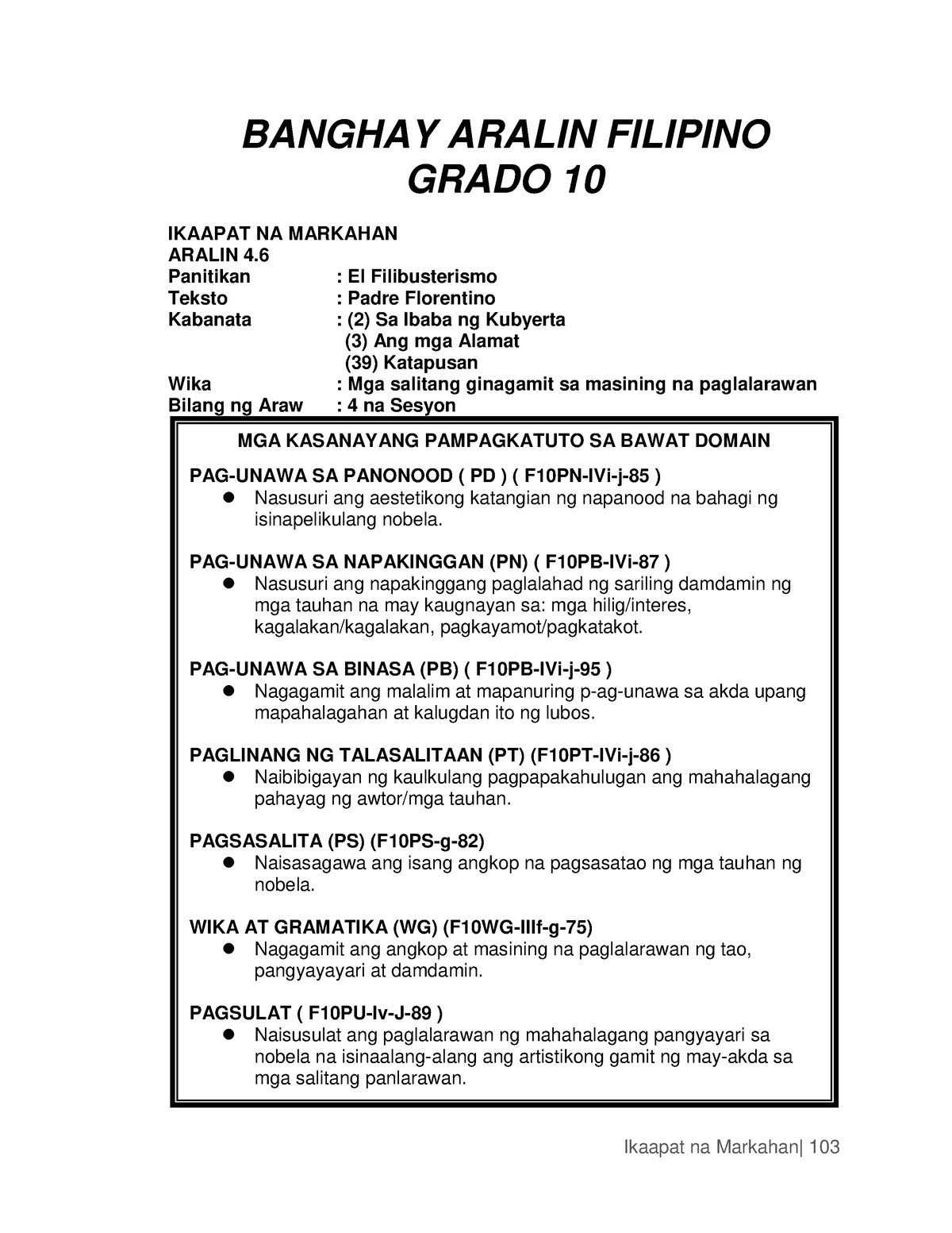 Padre Florentino Lesson Plan In El Filibusterismo Banghay Aralin Filipino Grado Sexiezpix Web Porn