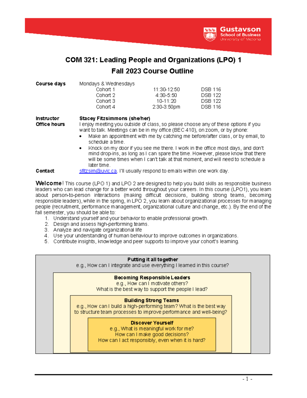 COM 321 Syllabus V5 Fall 2024 - COM 321: Leading People and ...