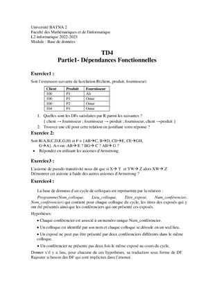 Td2 - 2019-2020 Université BATNA2 Cours De Base De Données L2 ...