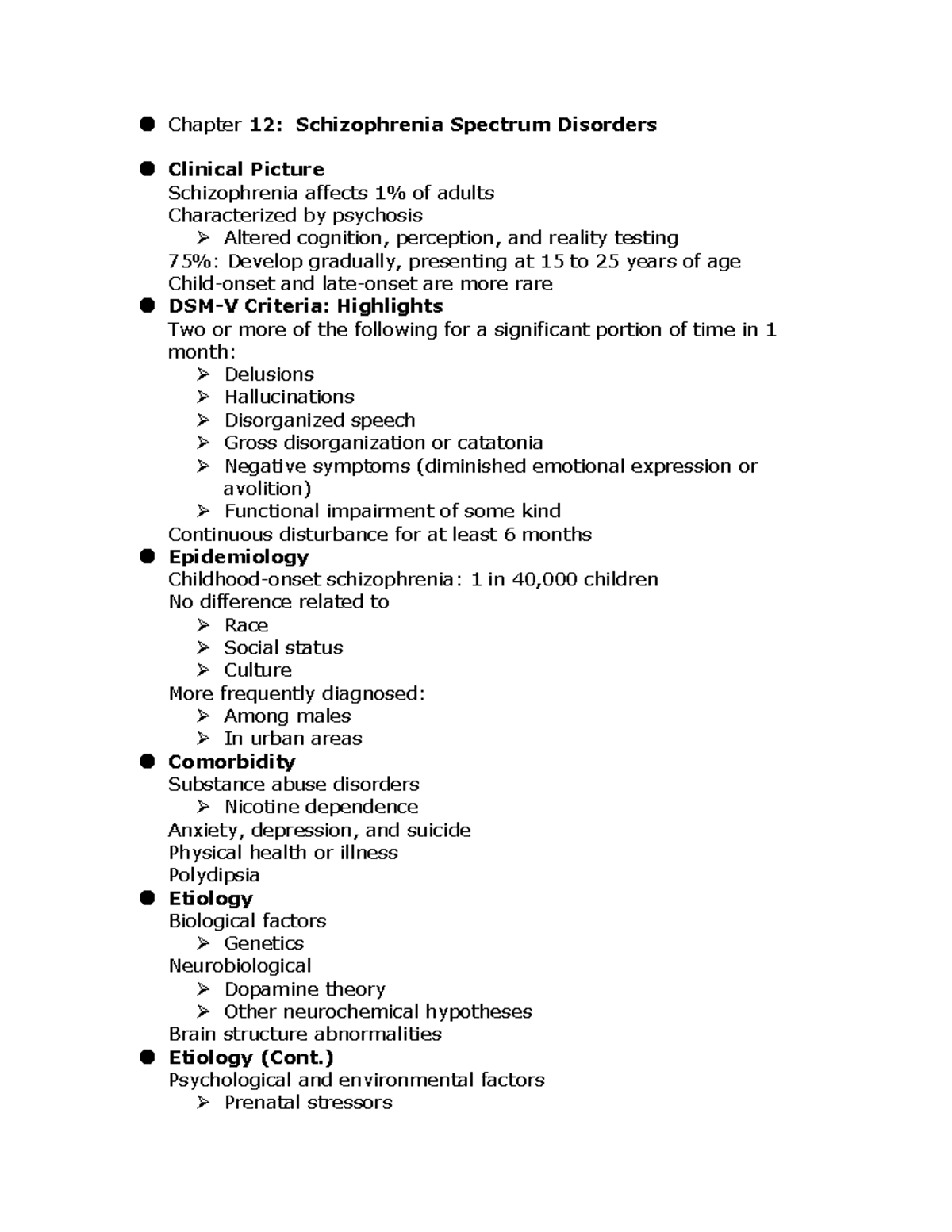 schizophrenia research paper outline