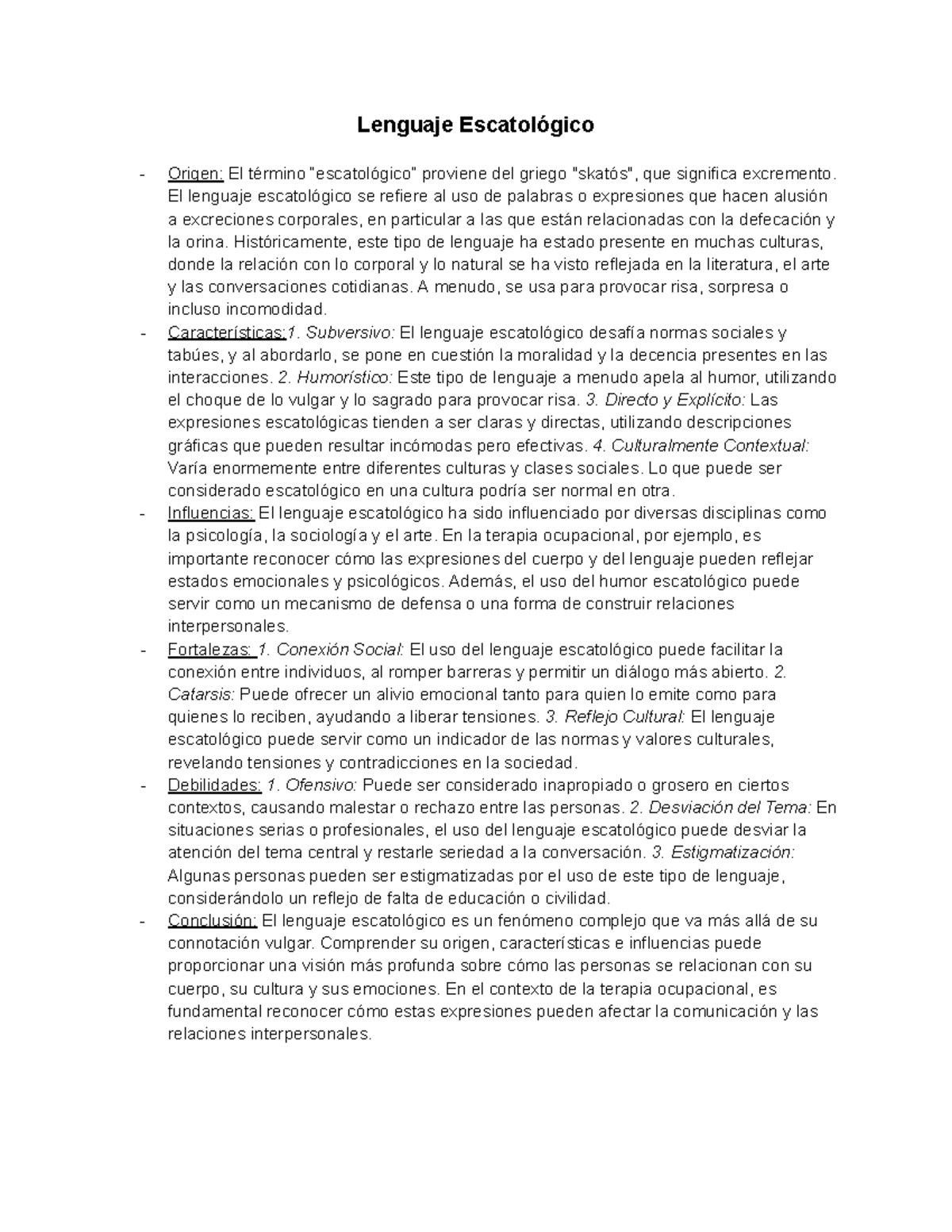 Untitled document (10) - Lenguaje Escatológico Origen: El término ...