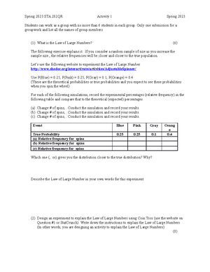 Stats 282 ch 5 probability - CHAPTER 5 Probability STA 282 QR ...