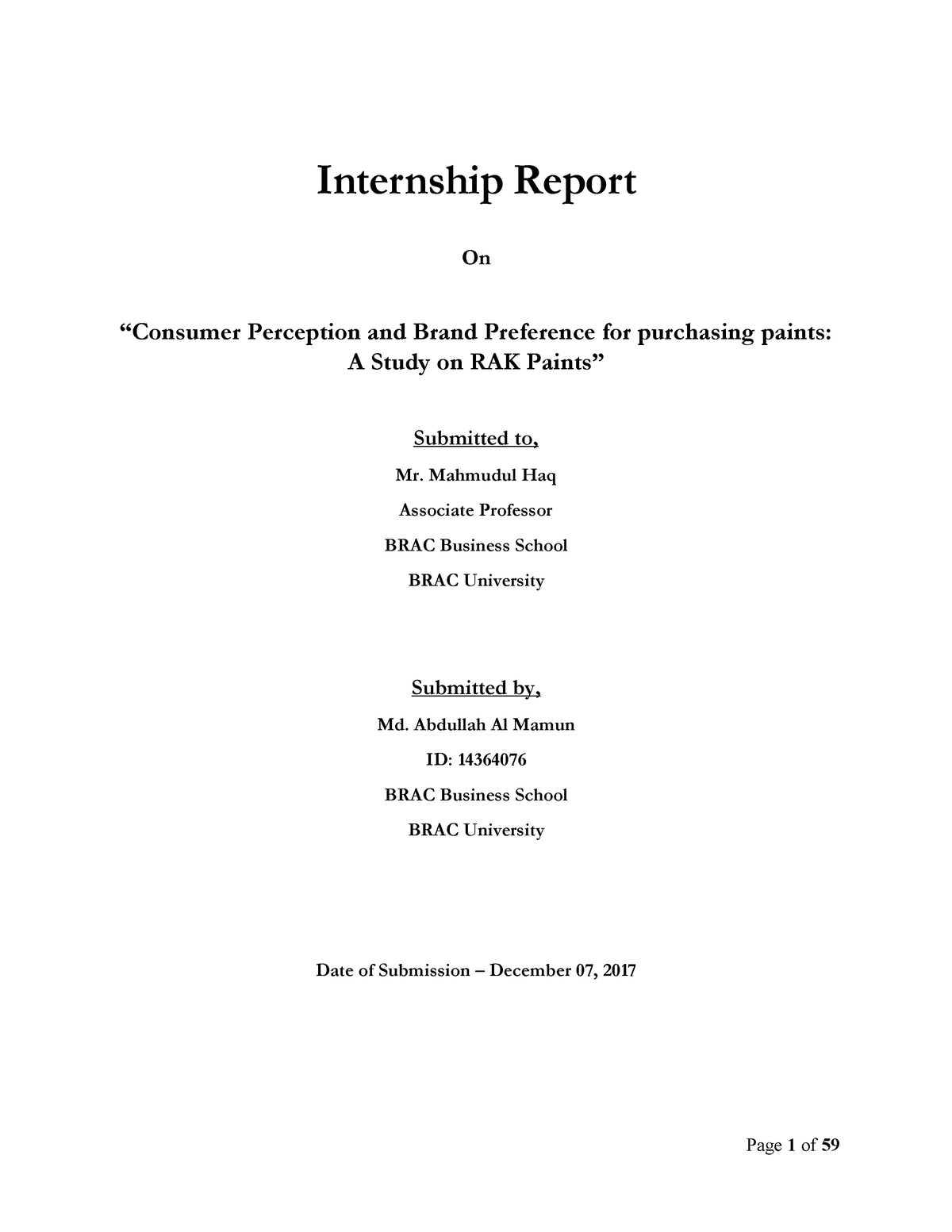 14364076 MBA Marketing Internship Report On Consumer   Thumb 1200 1553 