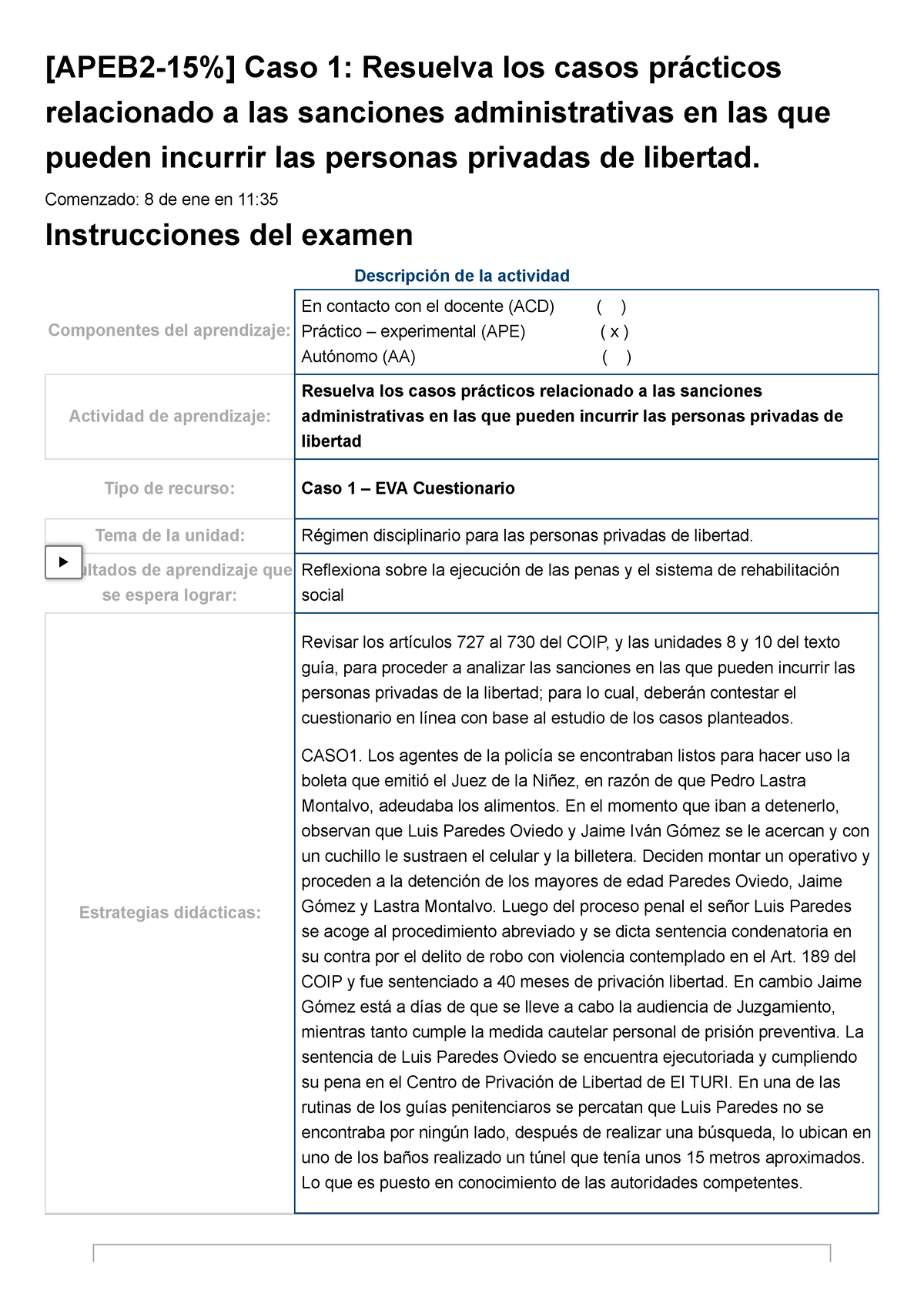 Examen [APEB 2-15%] Caso 1 Resuelva Los Casos Prácticos Relacionado A ...