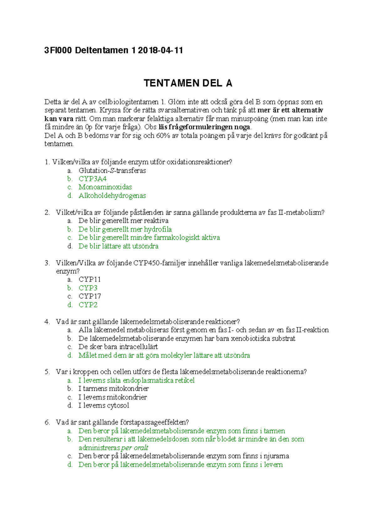 Tenta Med Svar - 3FI000 Deltentamen 1 2018-04- TENTAMEN DEL A Detta är ...