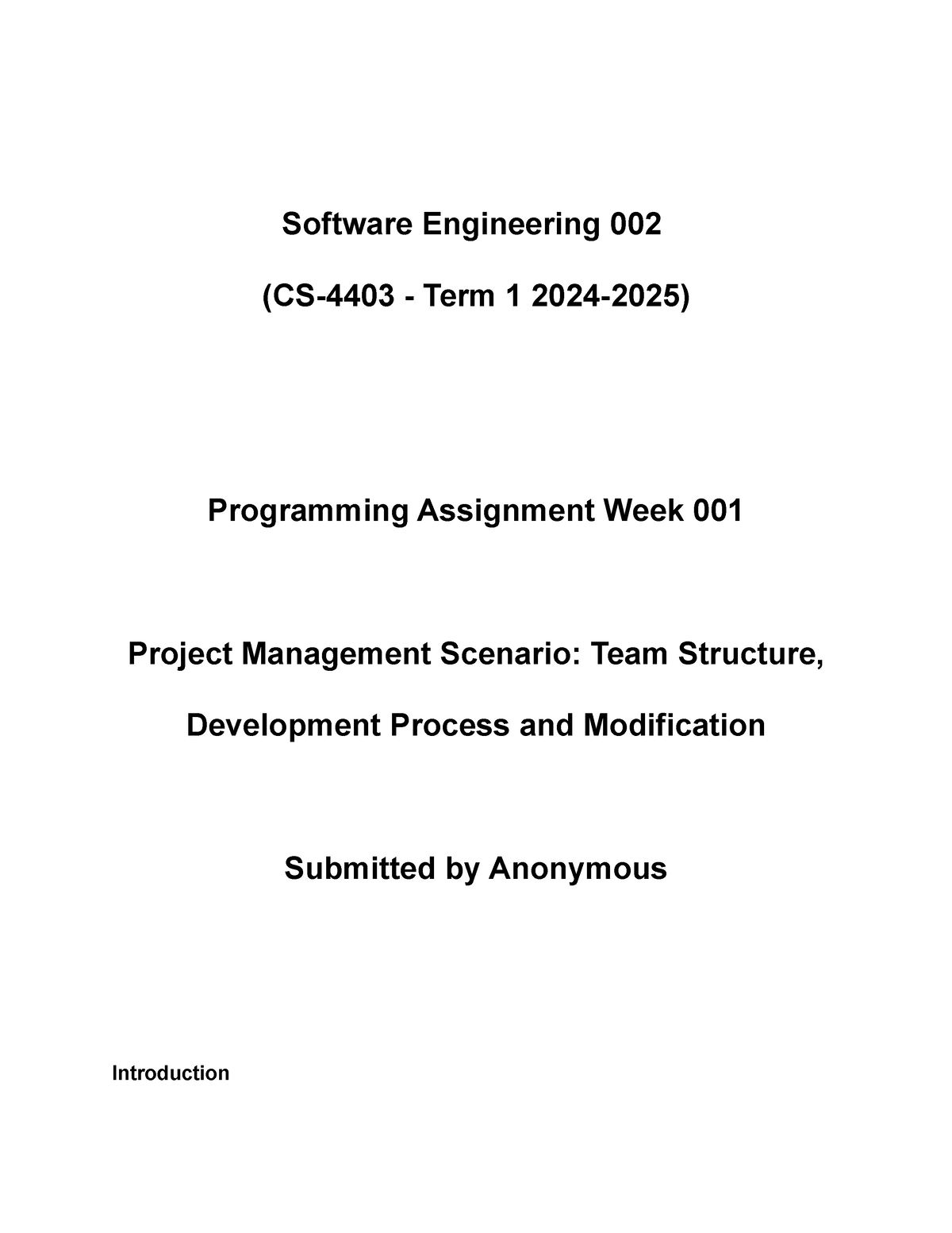 assignment software engineering