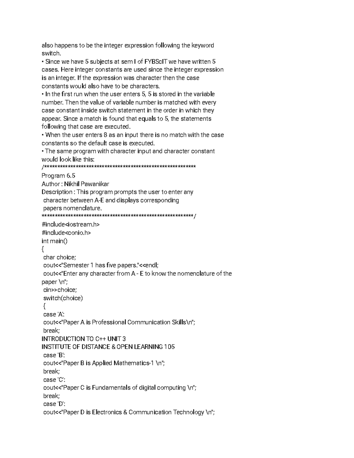 Programming notes 16 - also happens to be the integer expression ...