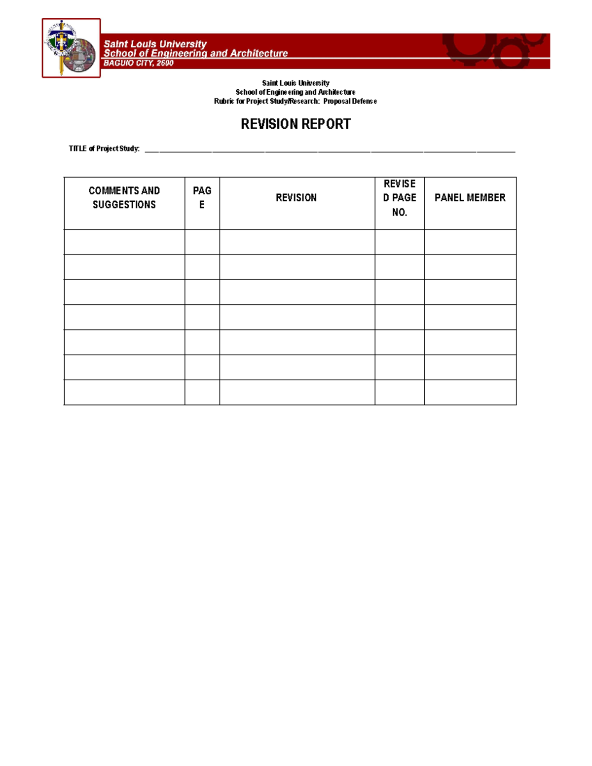 Revision Report - Bachelor of science in civil engineering - Saint ...